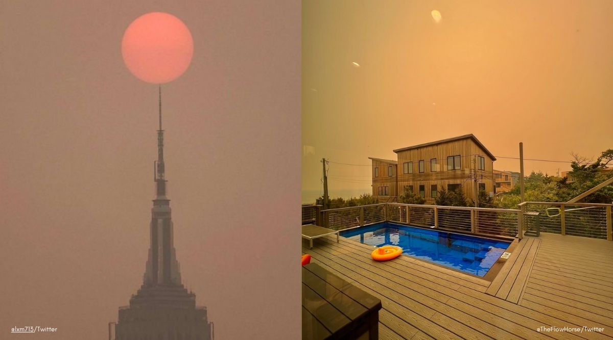 New Yorkers share pictures of apocalyptic orange sky, high pollution levels