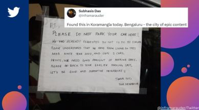 Polite note pasted on car’s window by neighbour in Bengaluru surprises people