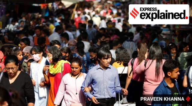 crowded market in Delhi