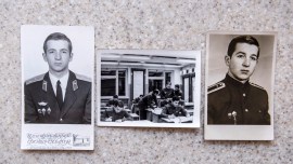 Photographs of Sergei Skripal, a former colonel in RussiaÕs military intelligence service who was convicted in 2006 for selling secrets to British intelligence, in Moscow, Aug. 28, 2018. (Sergey Ponomarev/The New York Times)