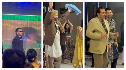 414px x 230px - Dharmendra, Sunny Deol, Abhay Deol perform on their most famous dance  numbers at Karan Deol's sangeet, Ranveer Singh raps 'Apna Time Aayega'.  Watch videos | Entertainment News,The Indian Express