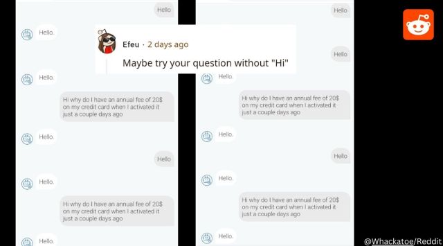 Reddit user expresses frustration after conversation with bank’s chatbot