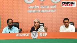 Union Minister Nirmala Sitharaman addresses a press conference in New Delhi on Sunday. (Photo: Twitter/@nsitharamanoffc)