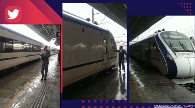 Ticket checker has close shave as he tries to board moving Vande Bharat Express