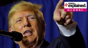 FILE PHOTO: Former U.S. President and Republican presidential candidate Donald Trump attends a campaign event in Manchester,