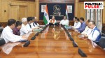 Union Home Minister Amit Shah chairs a meeting with Manipur CM N Biren Singh and others in Imphal. (PTI/File)