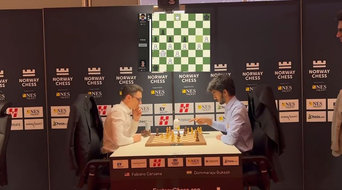 D Gukesh beseirer leder Fabiano Caruana i Norges sjakkturnering |  Sjakknyheter