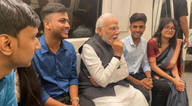 PM Modi boards metro