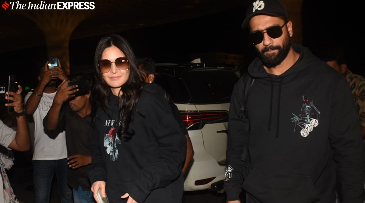 Vicky Kaushal and Katrina Kaif twin in black as they jet off for holiday, fans call them the cutest couple of B-town
