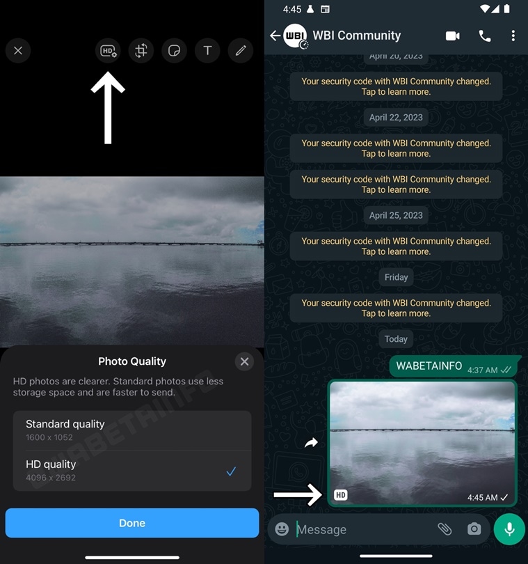 how to send hdr video on whatsapp