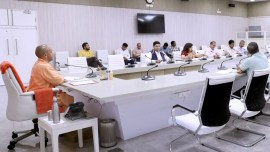 Yogi Adityanath review meeting, renovation of Naimisharanya Dham, UP under construction projects, Uttar Pradesh, Ved Science Centre, indian express, indian express news