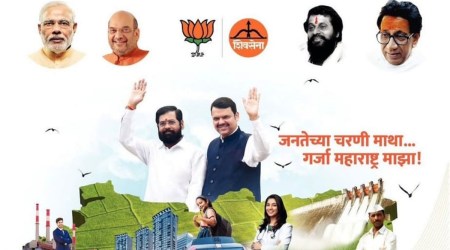 Eknath Shinde ad, Devendra Fadnavis ad, Eknath Shinde Devendra Fadnavis ad, Mumbai news, Maharashtra, Indian Express, current affairs
