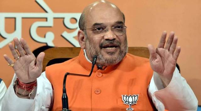 Amit Shah review meeting, Gandhinagar projects review meeting, Gujarat projects, Gujarat developmental works, Bhupendra Patel, Harsh Sanghavi, indian express, indian express news