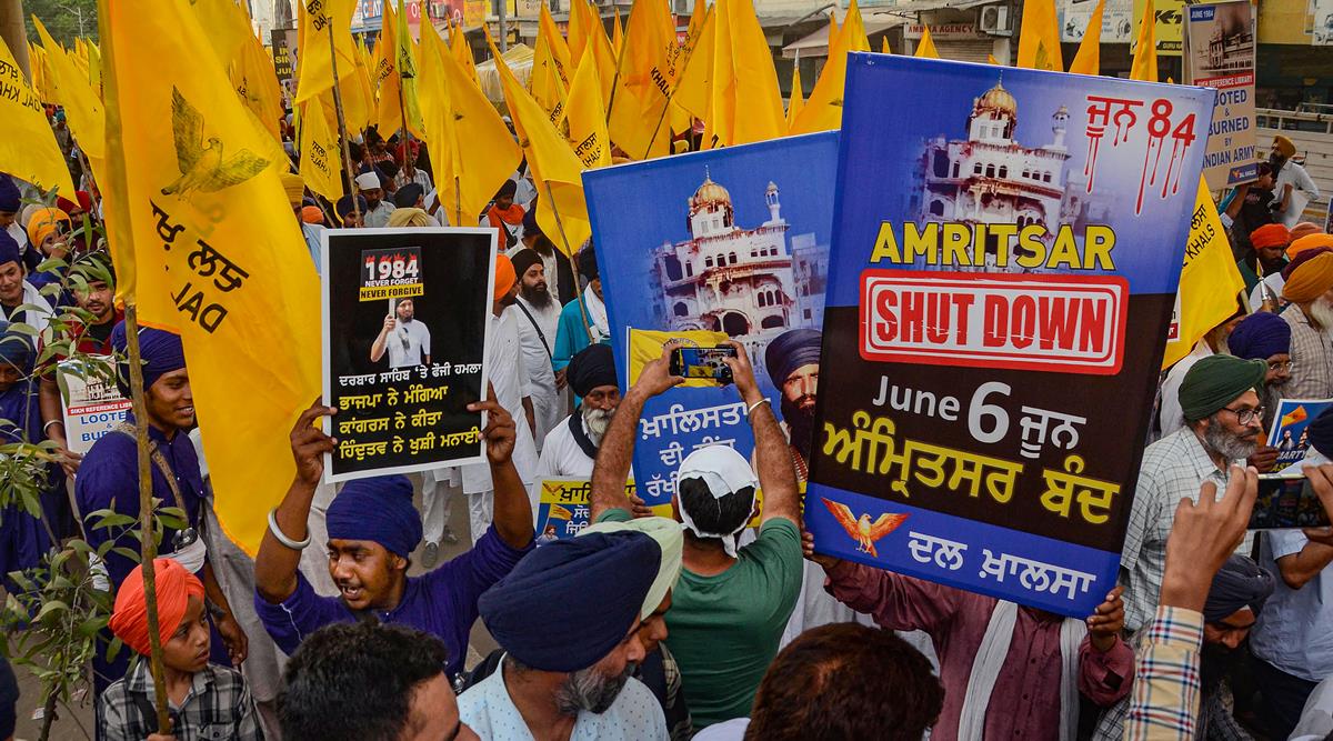 Amritsar Dal Khalsa Takes Out March On Eve Of Operation Blue Star Anniversary Calls For Bandh 2995