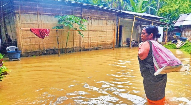 assam flooding, Guwahati, assam weather, assam floods, Guwahati weather, Guwahati floods, Indian Express, India news, current affairs