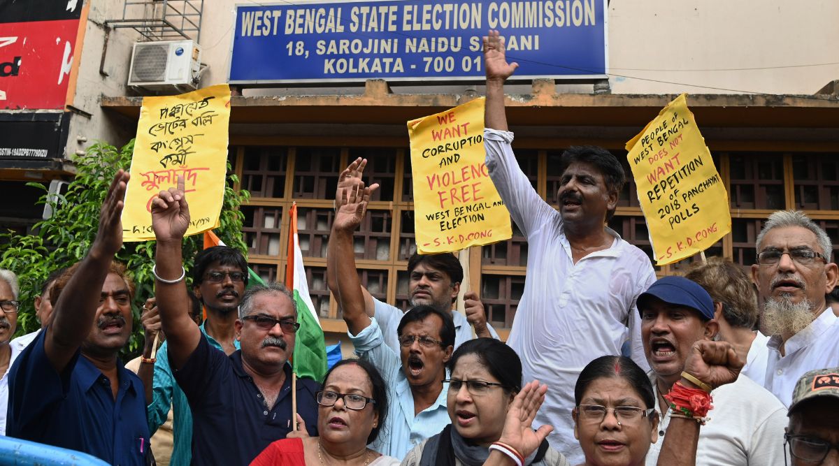 Bengal panchayat polls Explosives hurled in Bhangar as violence