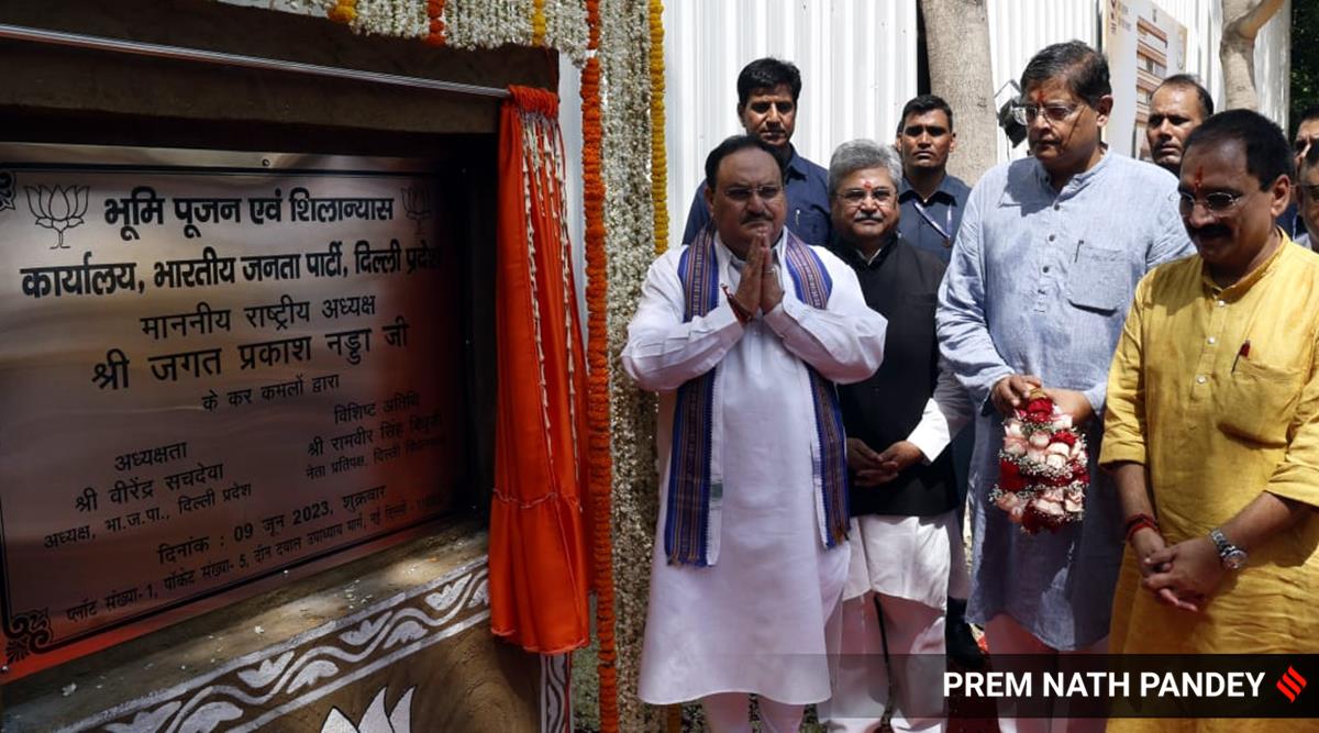 J P Nadda lays foundation for Delhi BJP’s new office