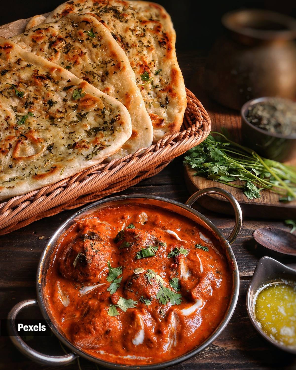 Both butter chicken and dal makhani are claimed to be founded at a small restaurant in Peshawar and later travelled to Delhi after India and Pakistan partition in 1947. 