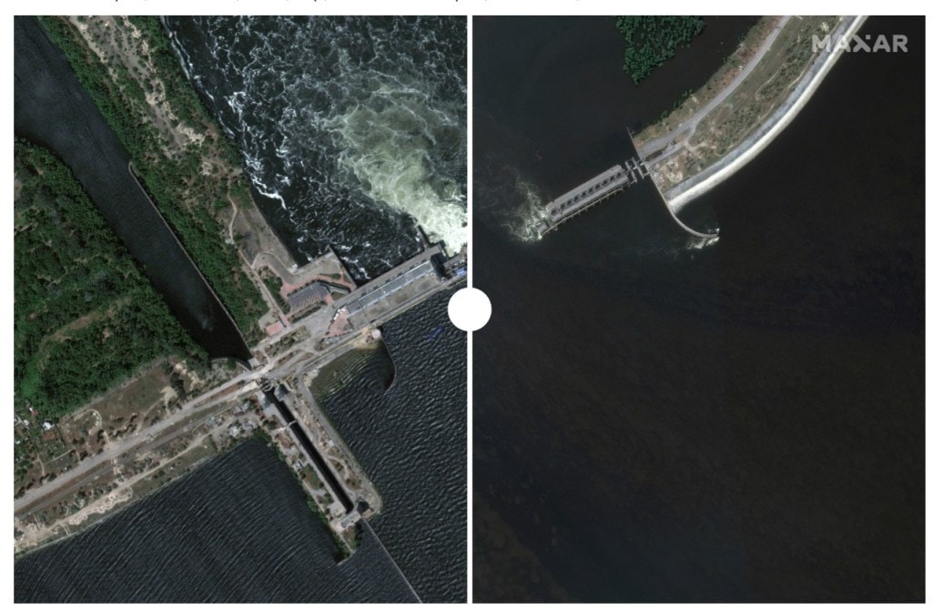 Before-and-after satellite images show profound toll of Ukraine dam ...