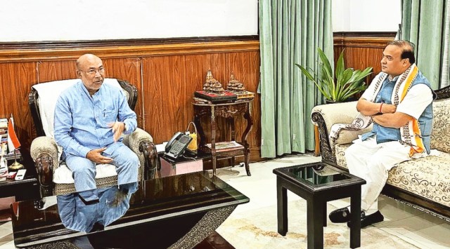 Manipur violence, Manipur unrest, Manipur crisis, Himanta Biswa Sarma, Himanta Biswa Sarma Manipur visit, indian express