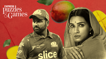 express news quiz showing adipurush and rohit sharma