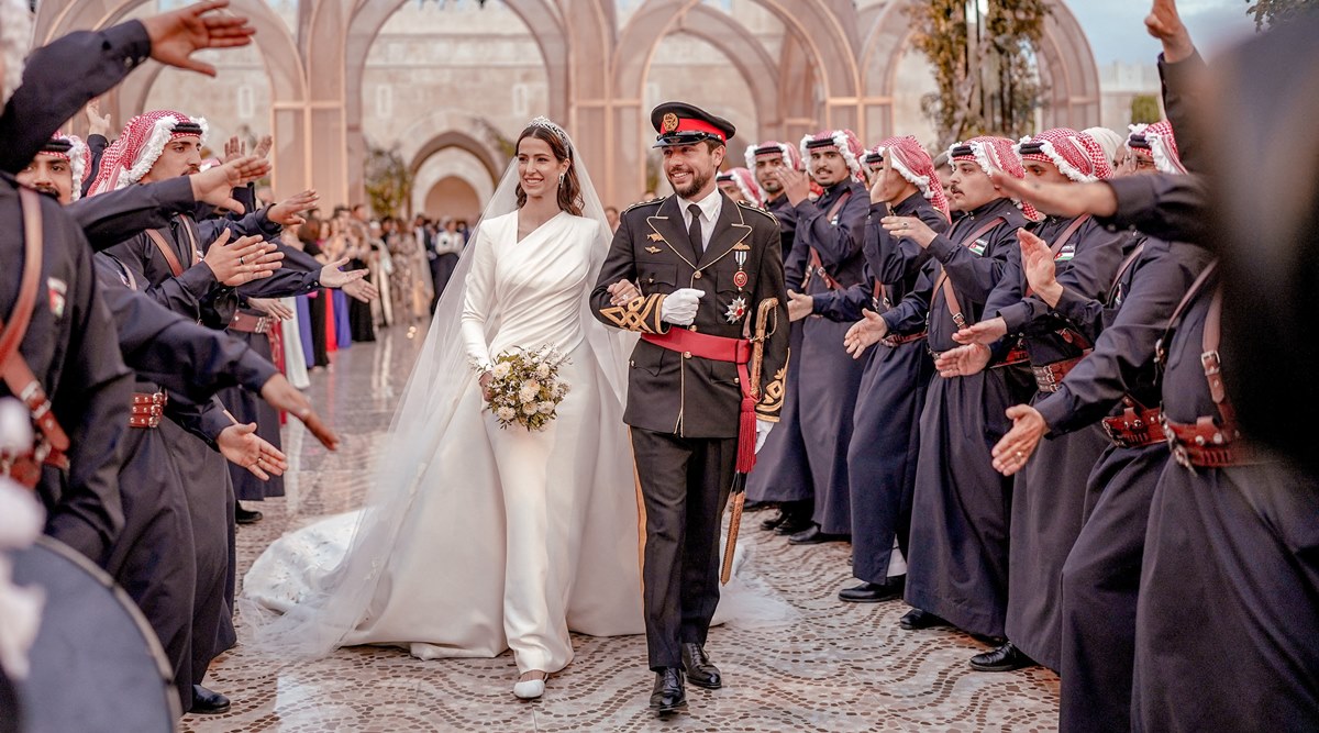 Princess Rajwa of Jordan radiates elegance in exquisite white gown for  wedding with Crown Prince Hussein | Fashion News - The Indian Express