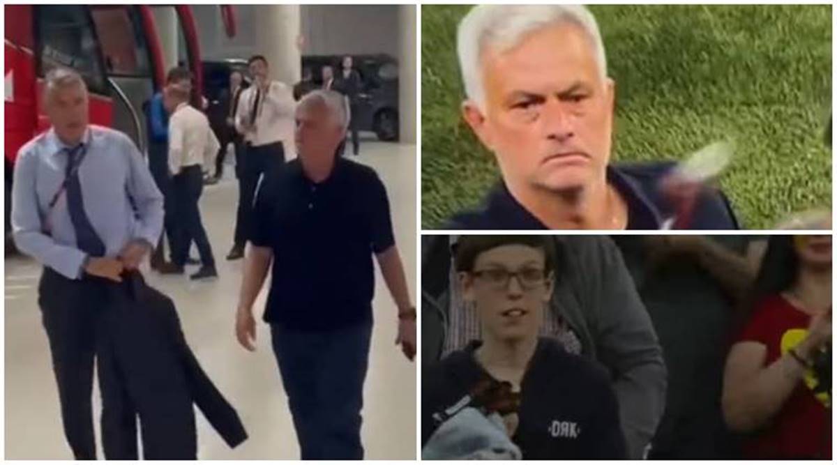 Watch Jose Mourinho Gives Away His Runners Up Medal To Fan Lashes Out At Referee After Europa 