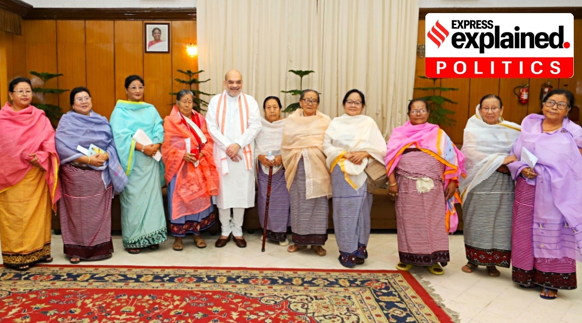 Amit Shah in Manipur with Meira Paibis.