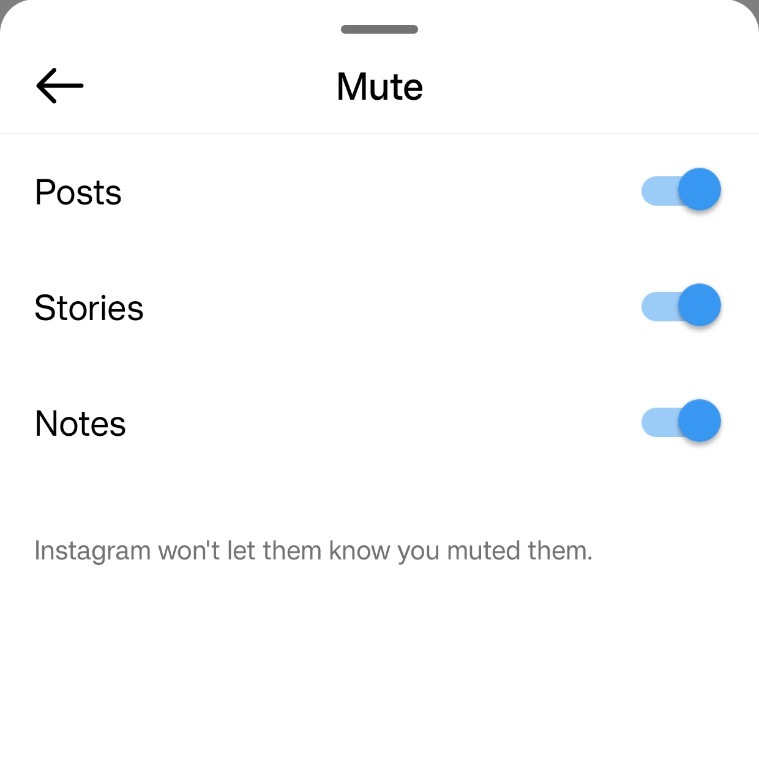 mute someone instagram