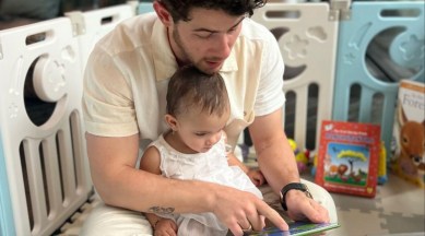 Nick Jonas spends a sweet moment with daughter Malti Marie.