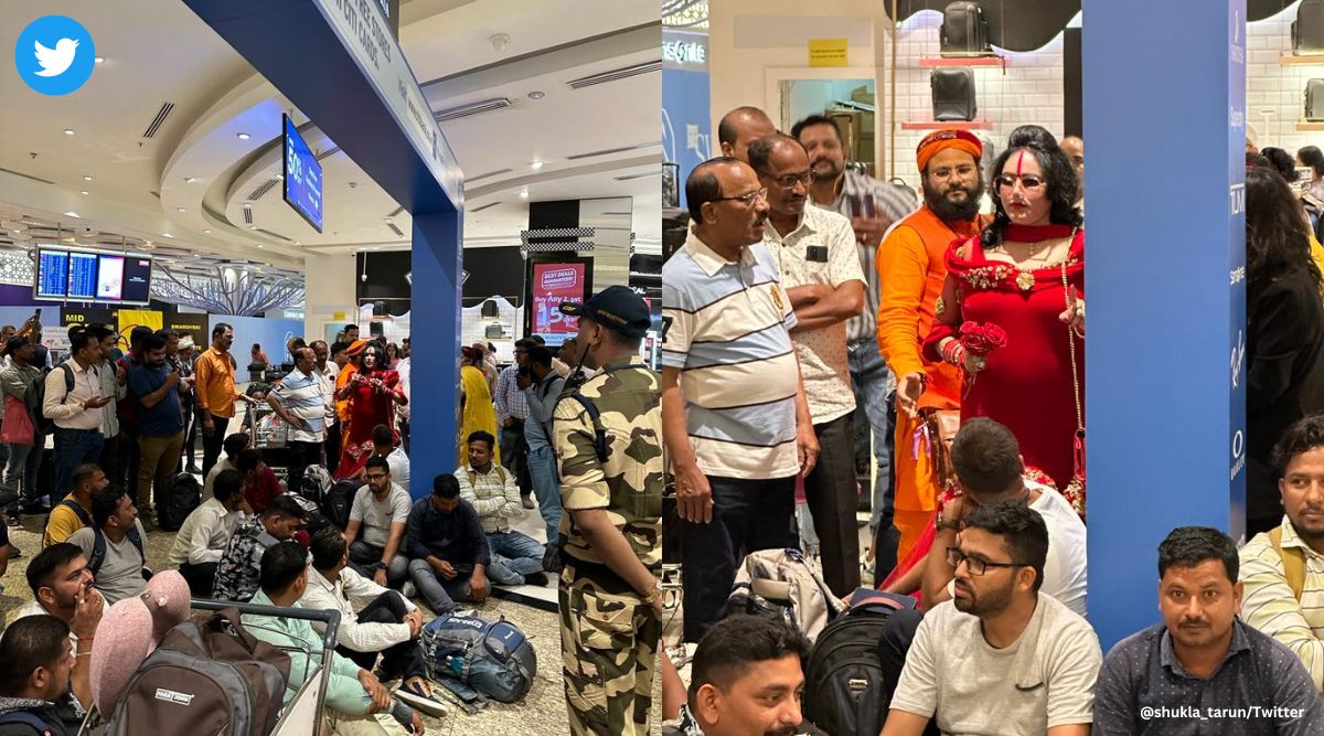 Radhe Maa addresses stranded passengers at Mumbai airport, argues with a  man. Watch | Trending News - The Indian Express