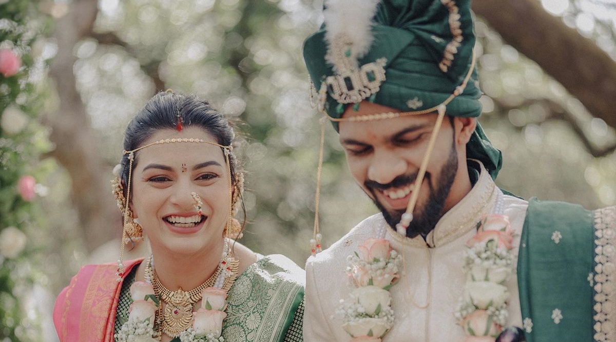 Cricketer Ruturaj Gaikwad dazzles in a white sherwani as he ties the knot with Utkarsha Pawar | Fashion News - The Indian Express