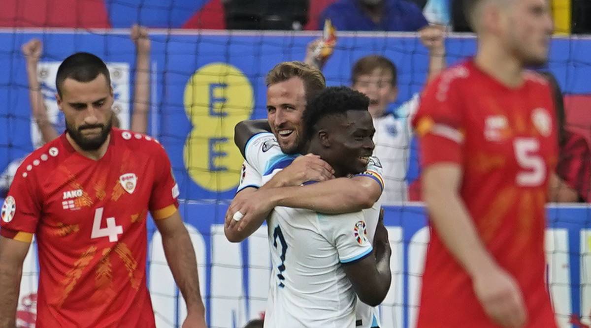 Euro 2024: Saka stars as England hit North Macedonia for seven