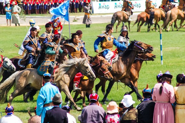 Horseback archers during the Nadaam festival's opening ceremony. Picture: Shutterstock