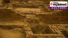 Remains and bricks of a Buddhist monastery.