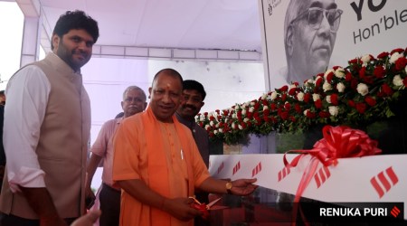 UP CM Yogi Adityanath inaugurates Ramnath Goenka Marg in Noida