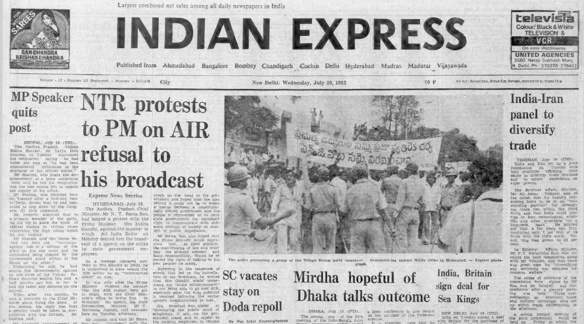 Haryana Protest, India-Iran Ties, Andhra Pradesh Chief Minister N T Rama Rao, Super Bazar headquarters in Connaught Place, Indian express, Opinion, Editorial, Current Affairs