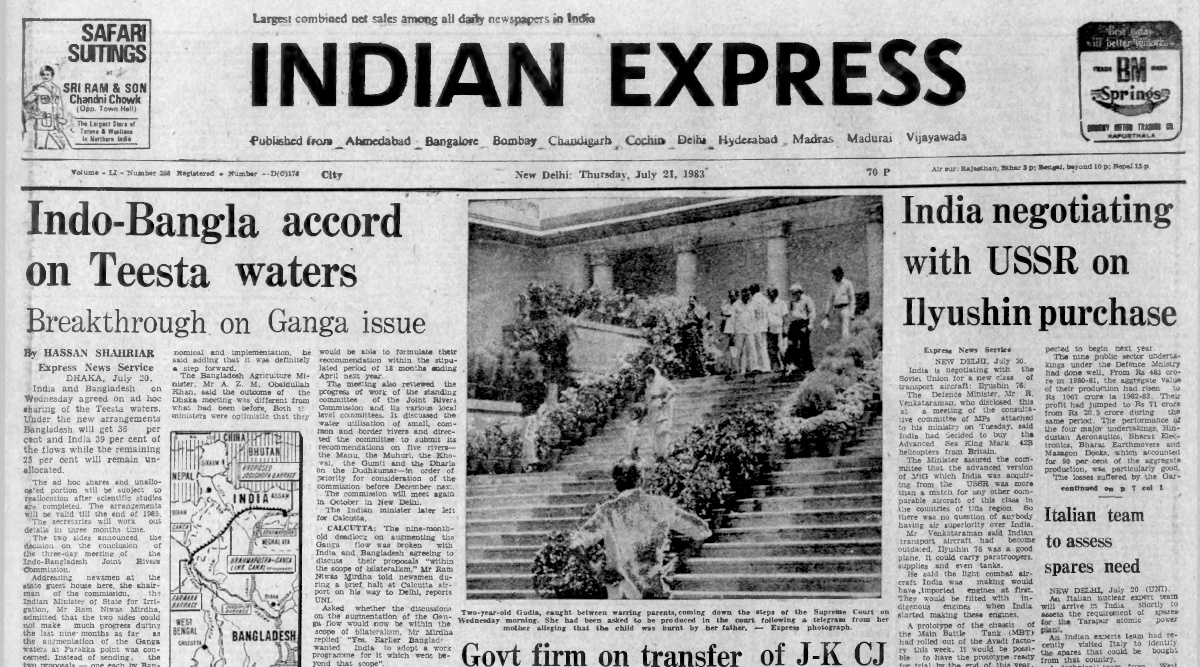 Teesta River Share, India and Bangladesh, USSR Plane Deal, Indira Gandhi, General Zia-ul-Haq, Indian express, Opinion, Editorial, Current Affairs