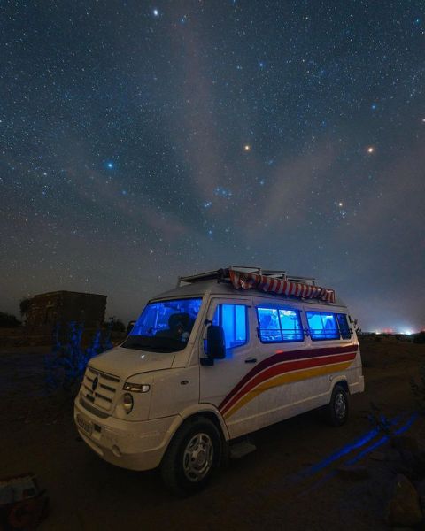 Under the starry sky in Jaisalmer