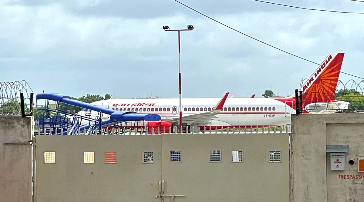 air india flight, rajkpot airport, indian express