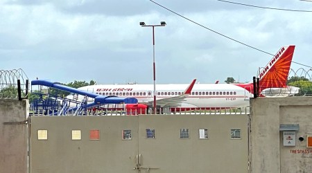 air india flight, rajkpot airport, indian express