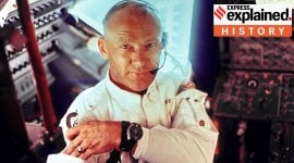 Buzz Aldrin wearning Omega Speedmaster