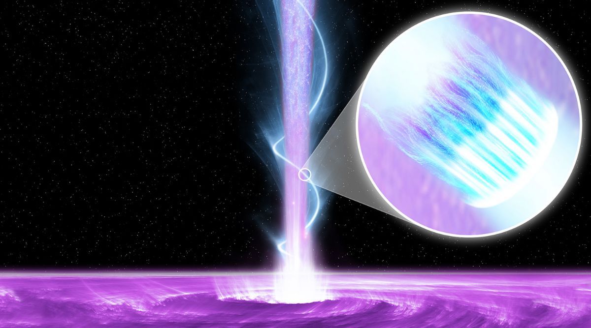 A supermassive black hole is firing high-energy particle jet towards ...