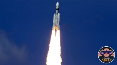 ISRO's Launch Vehicle Mark-III (LVM3) M4 rocket carrying 'Chandrayaan-3' lifts off from the launch pad at Satish Dhawan Space Centre, in Sriharikota