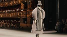 A model presents a look at the Thom Browne, couture, fall 2023 fashion show in Paris, July 4, 2023. (Simbarashe Cha/The New York Times)