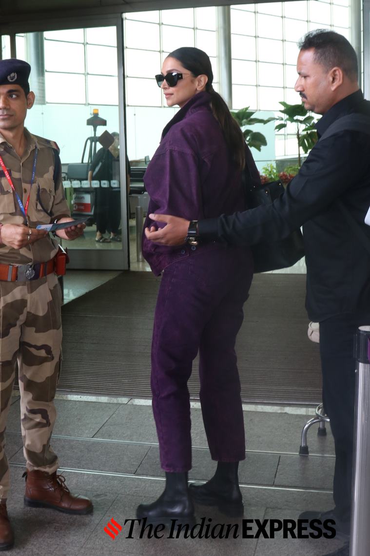 Deepika Padukone makes a stylish appearance in long camouflage jacket at  airport