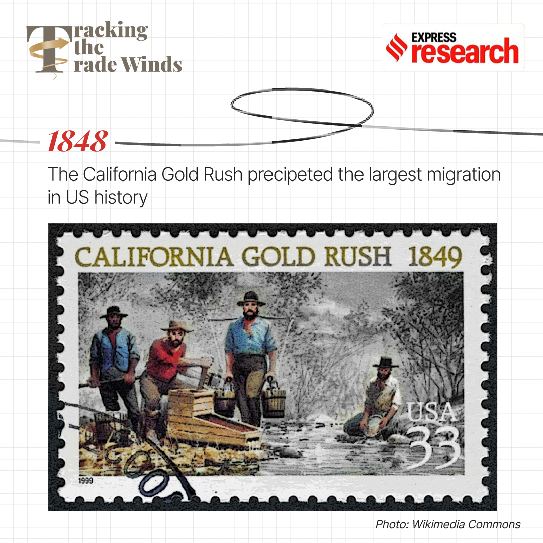 The California gold rush precipitated the largest migration in US history 