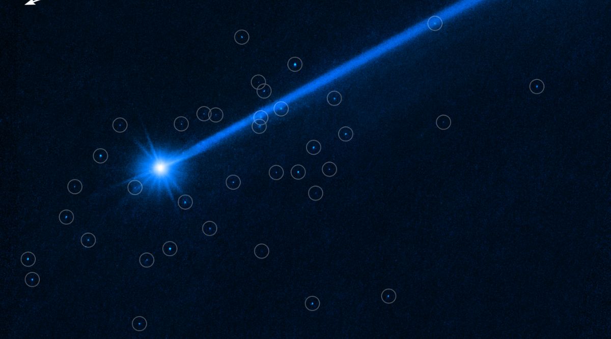 Hubble telescope dart impact