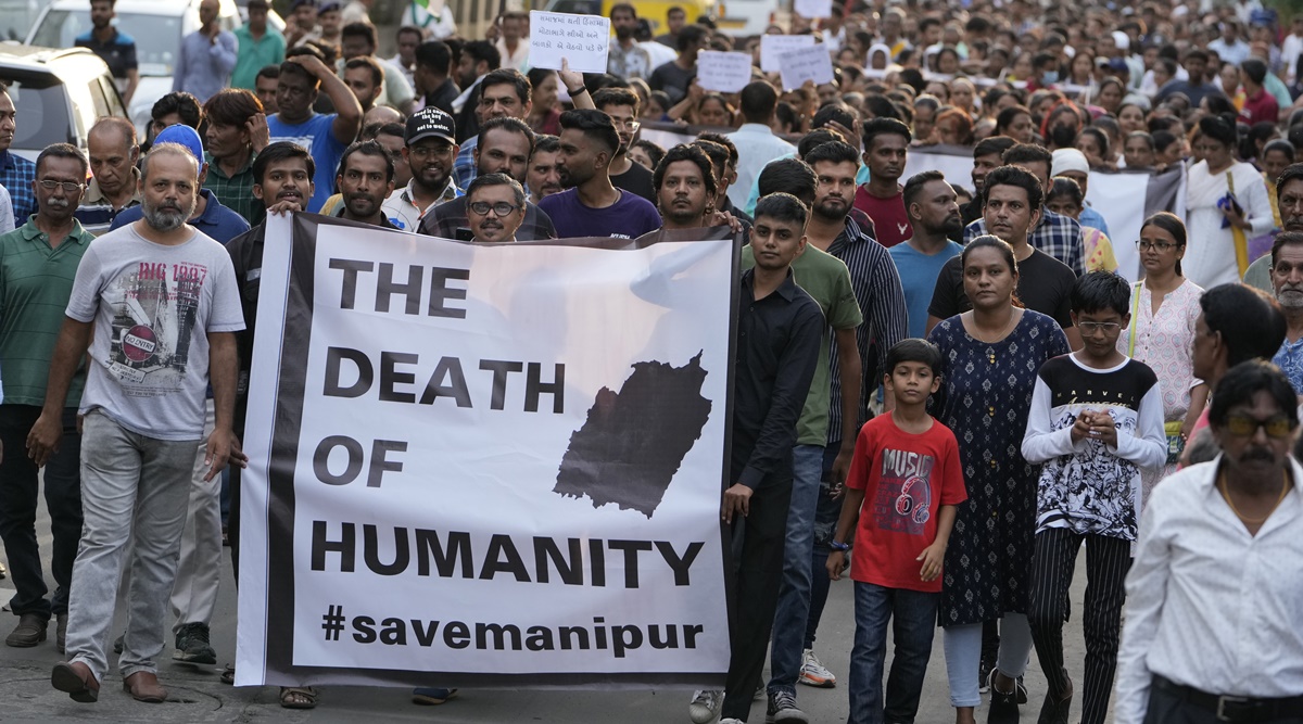Abandoned houses, school burnt by women-led mob in Manipur's Churachandpur - Vimarsana News