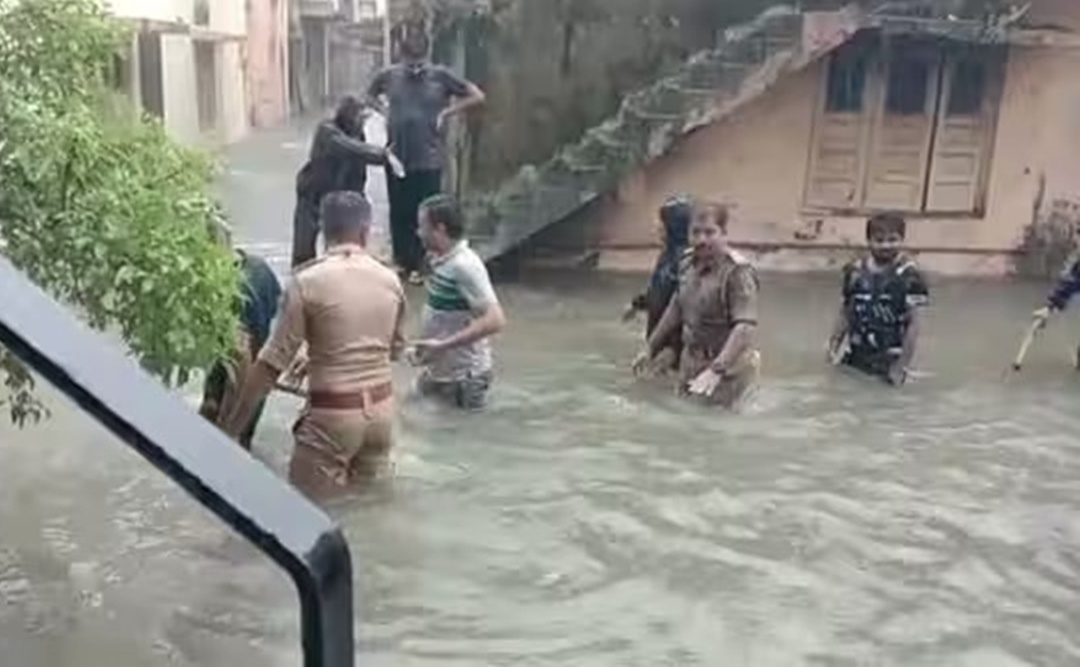 Junagadh was pounded by nine inches of rain between 10 am and 4 pm Saturday. (Express photo by Chirag Chotaliya)
